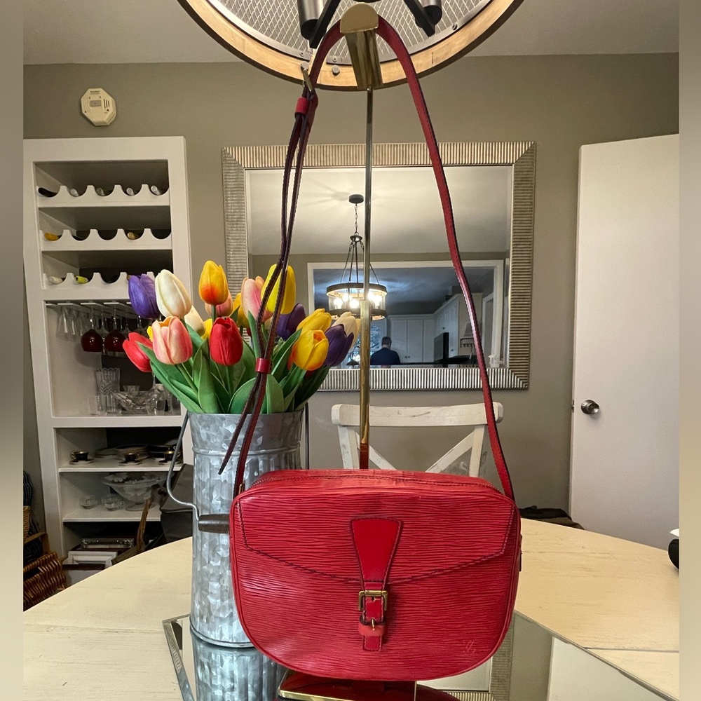 Louis Vuitton Jeune Fille MM Red EPI Leather Crossbody Bag